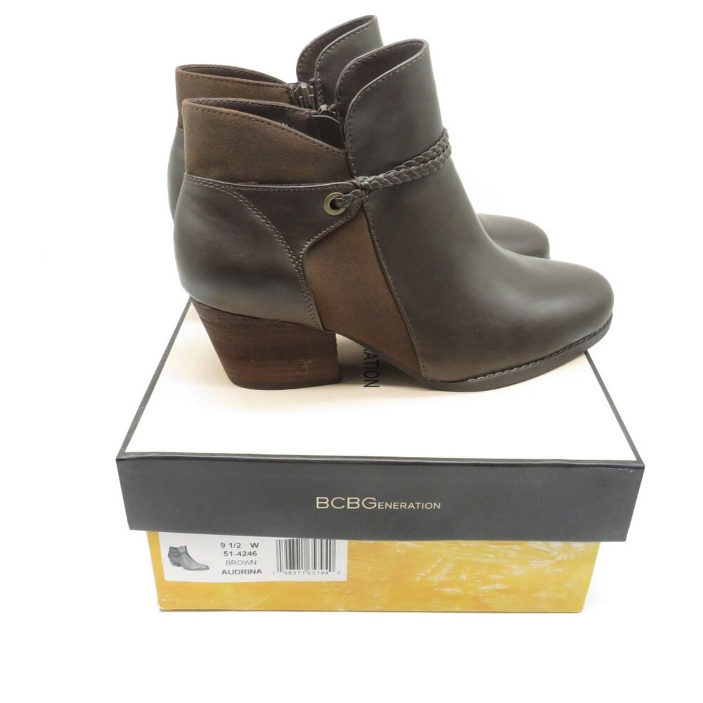 BCBGeneration Women's Audrina Ankle Boots 9.5W Zipper Closure Braided Detail NEW